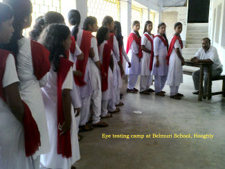 Eye check up of students at Belmuri